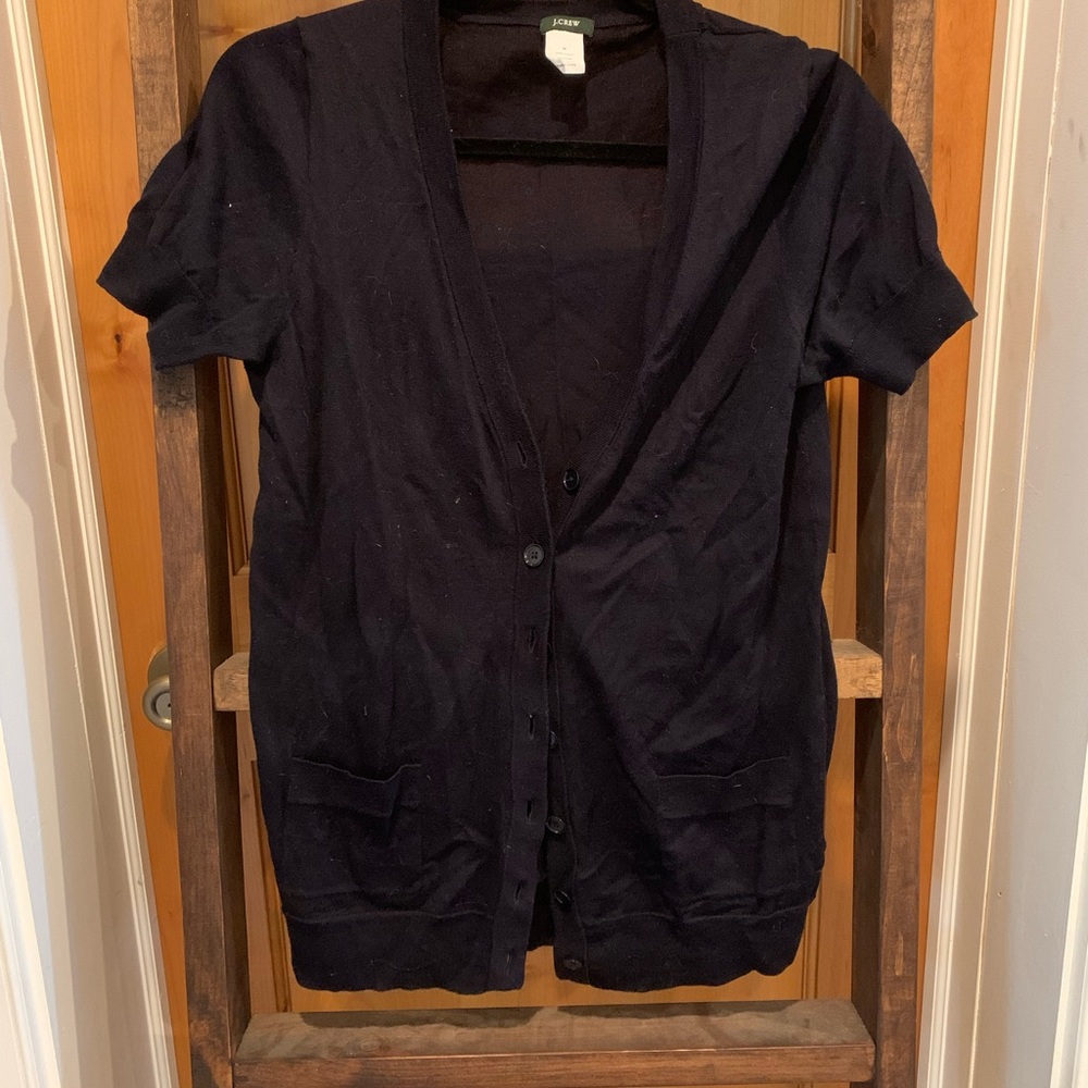 J.Crew Black Short Sleeve Cardigan